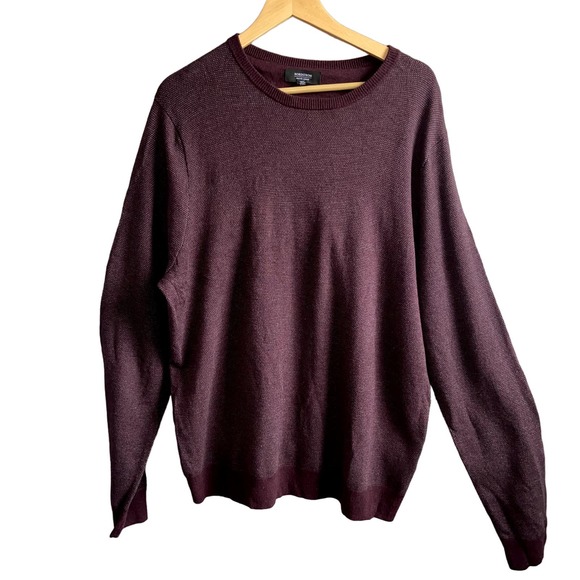 Nordstrom Sweater Mens XL Men's Wool Blend Birdseye Crewneck NWOT * - Picture 2 of 6